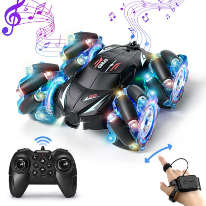Children's gesture-sensing remote control double-sided drifting stunt car charging four-wheel drive off-road crash-resistant rac