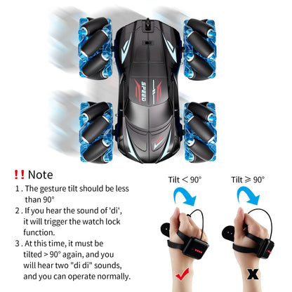 Children's gesture-sensing remote control double-sided drifting stunt car charging four-wheel drive off-road crash-resistant rac