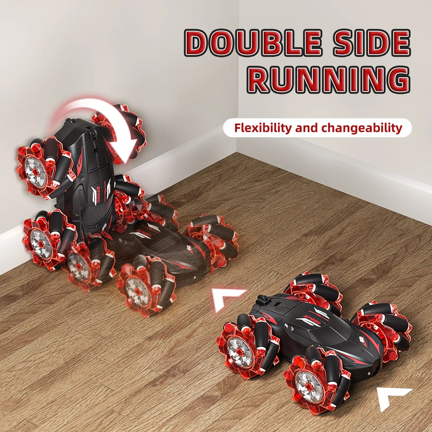 Children's gesture-sensing remote control double-sided drifting stunt car charging four-wheel drive off-road crash-resistant rac