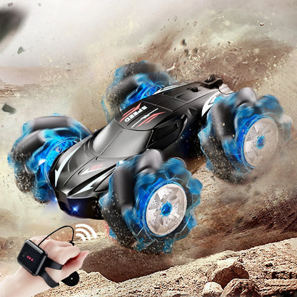 Children's gesture-sensing remote control double-sided drifting stunt car charging four-wheel drive off-road crash-resistant rac