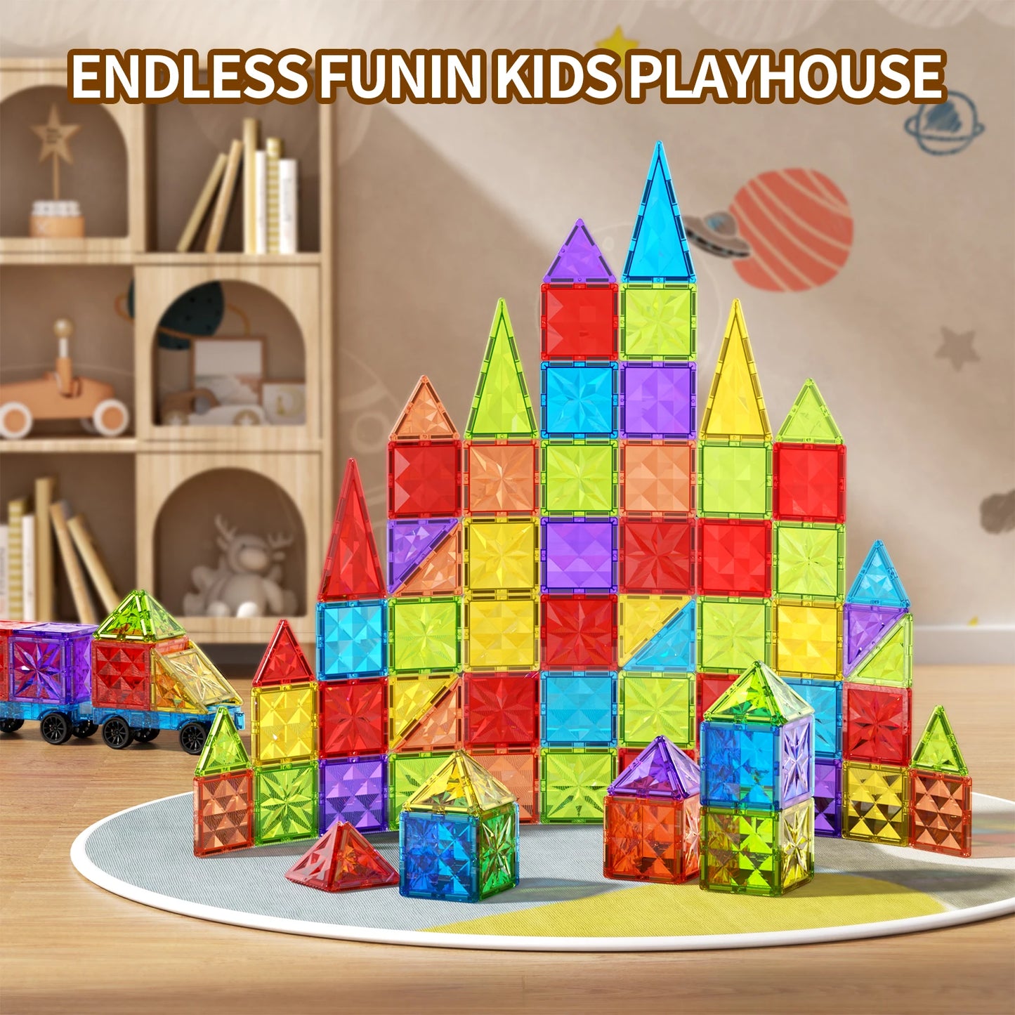 Colorful window magnetic block, children's strong magnetic block puzzle, baby puzzle assembly, boys' and girls' toys